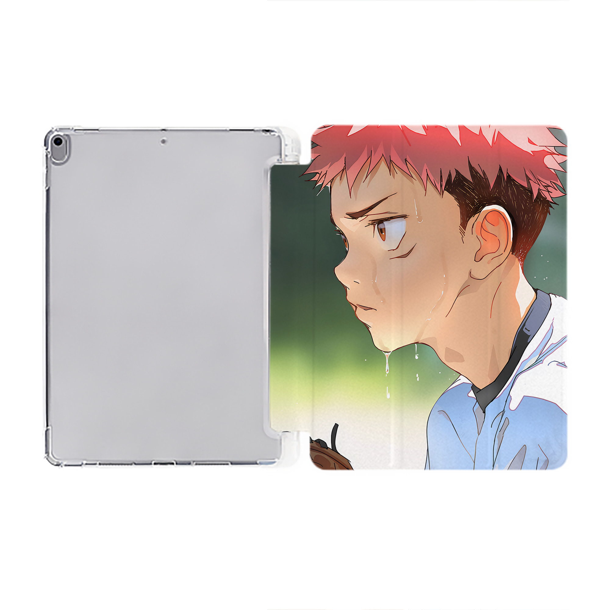 （画像用） 呪術廻戦 Jujutsu Kaisen IPad ケース ペン収納付き 三つ折りスタンド PUレザー×シリコン 対応機種9.5/10.5/10.9インチ
